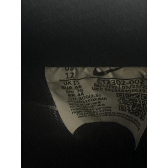 Nike Air Force 1 '07 Men's Sneaker Black White Pebbled Leather - Size 12 - Picture 8 of 9